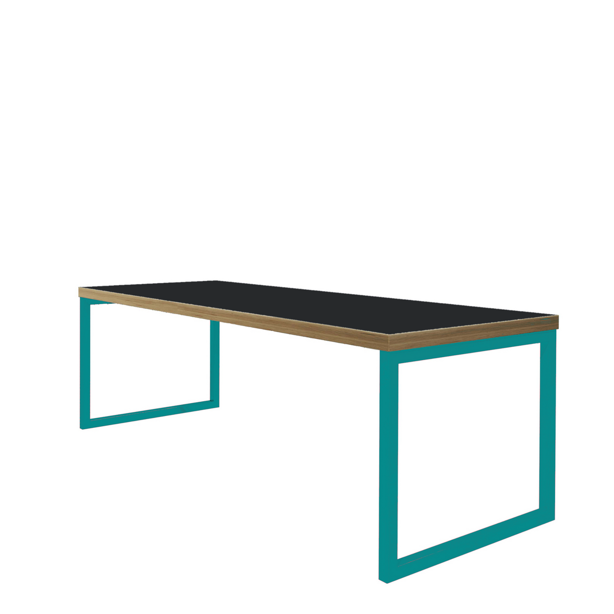 ORN Axiom Café Bench Table Black with Turquoise Blue 5018 Frame