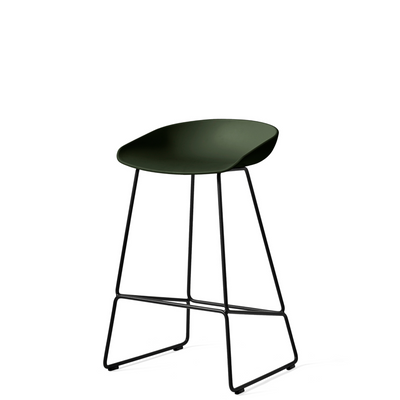 HAY About A Stool AAS38 Green with Black Powder Coated Solid Steel Base