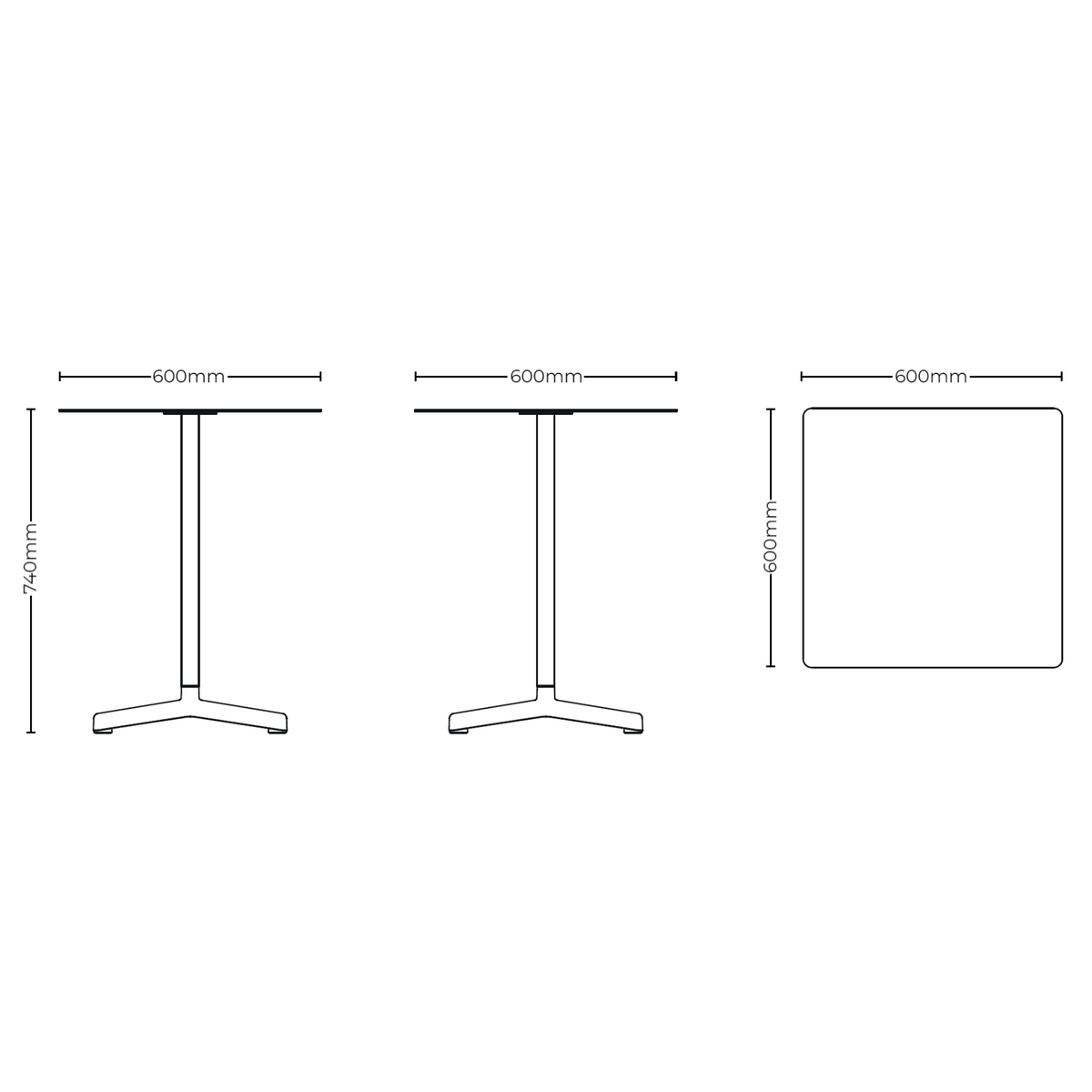 Dimensions for HAY Outdoor Neu Table
