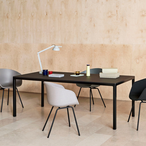 HAY T12 Desk 2000mm wide Black with Forbo Linoleum Top Ewop