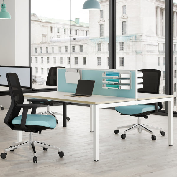 Matrix Desk Dual Back to Back White Frame Ewop