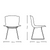 Dimensions for Knoll Bertoia Plastic Side Chair Pair