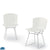 Knoll Bertoia Plastic Side Chair Pair White with Chrome Base