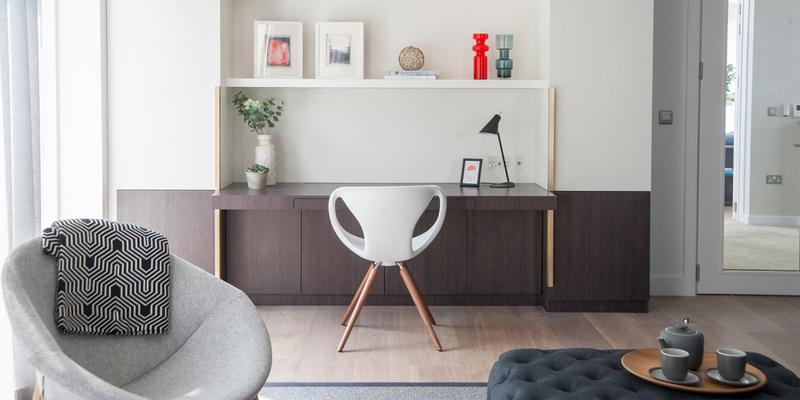 home office, home working, white home office chair, grey home office