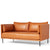 HAY Office Silhouette Sofa 2 Seater - Steel Leg Silk Leather