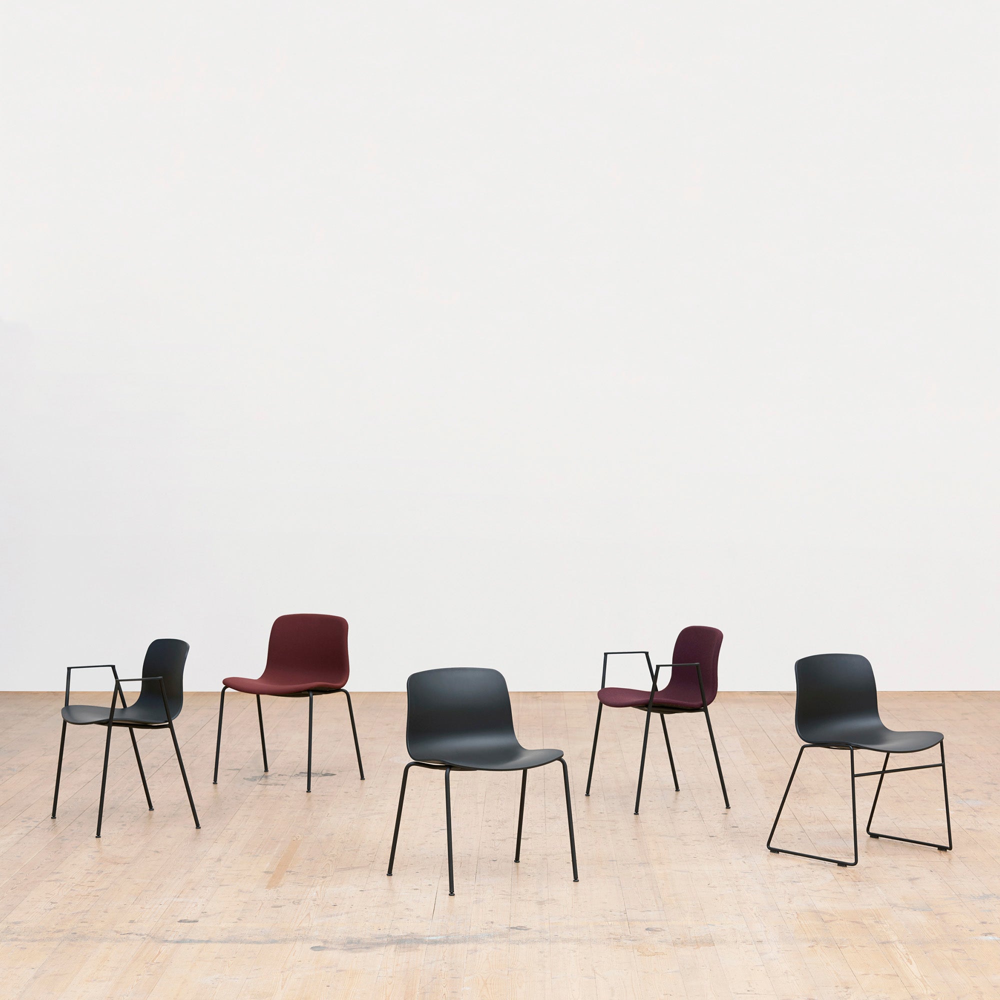 HAY About A Chair AAC 08 Stackable Chair with Black Powder Coated Base