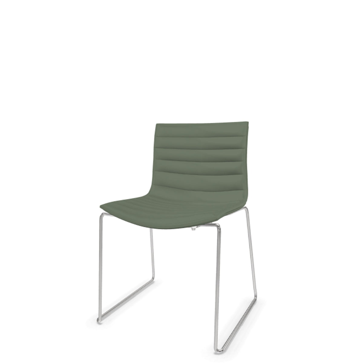 Arper Catifa 46 Stackable Chair Sage 0943 with Chrome Base