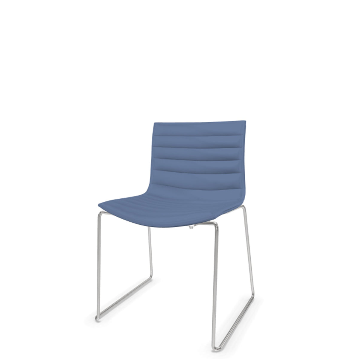 Arper Catifa 46 Stackable Chair Sky 0733 with Chrome Base
