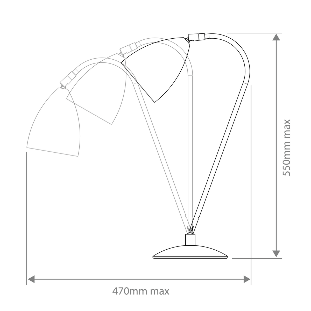 Dimensions for Astro Lighting Office Joel Table Lamp