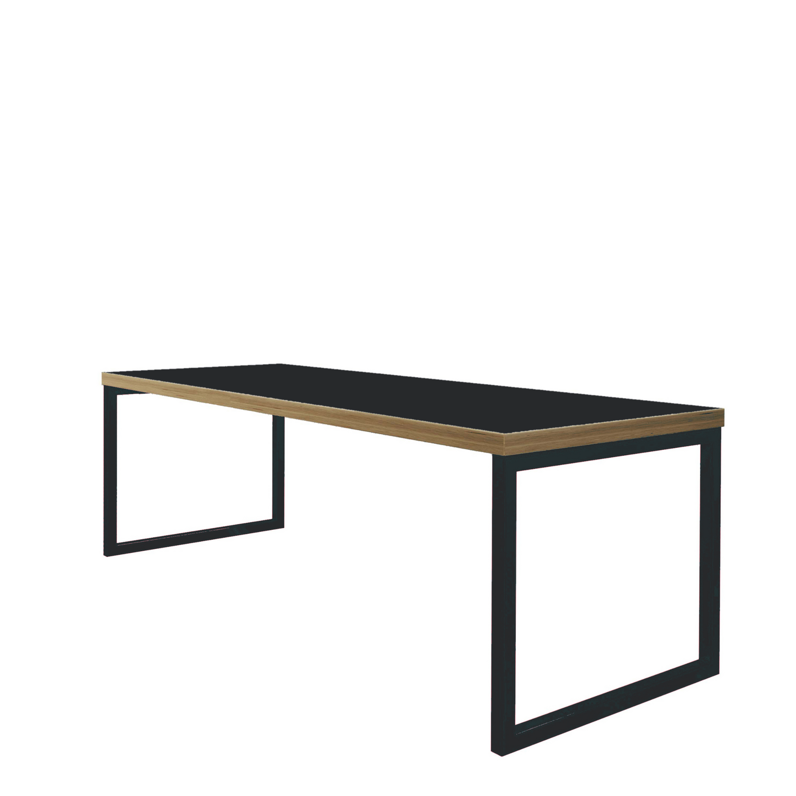ORN Axiom Café Bench Table Black with Graphite Black 9011 Frame 