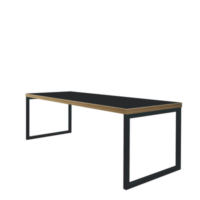 ORN Axiom Café Bench Table Black with Graphite Black 9011 Frame