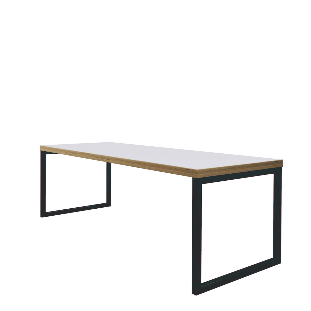 ORN Axiom Café Bench Table White with Graphite Black 9011 Frame