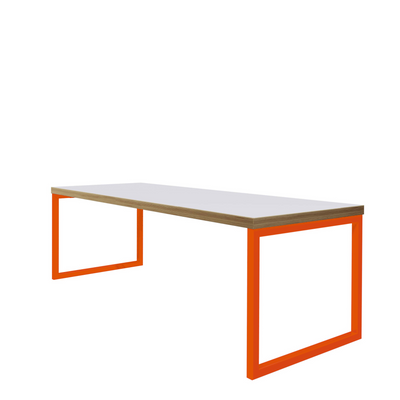 ORN Axiom Café Bench Table White with Pure Orange 2004 Frame