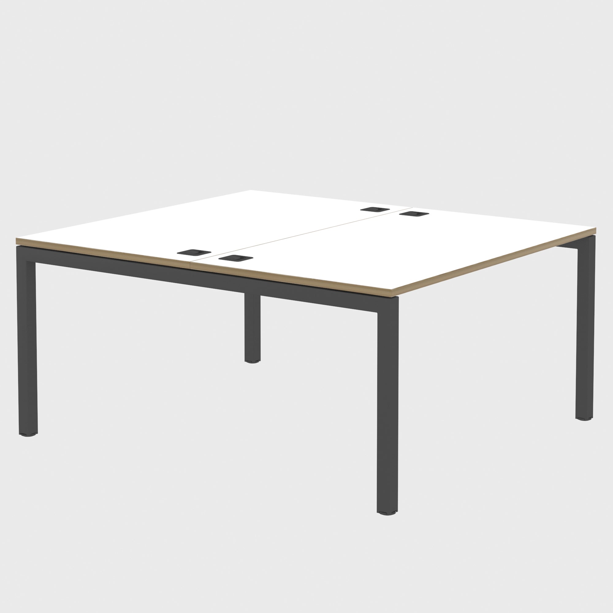 Elite Office Matrix Desk Dual Back to Back White with Plywood Edge