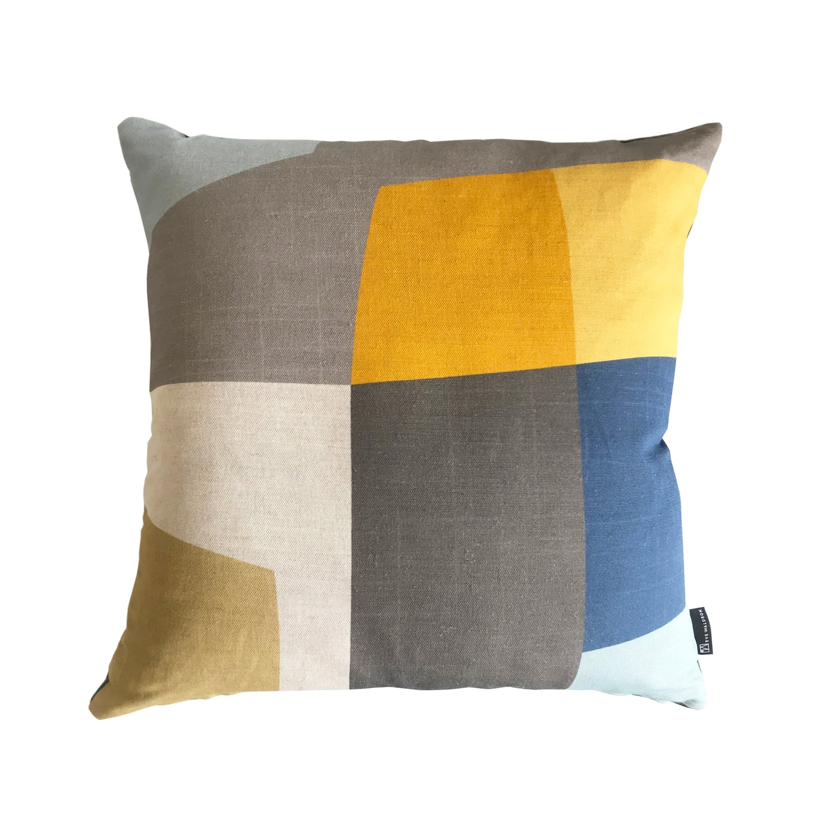 Eve Waldron Design Office Cushion Gold Blue Windows 500 x 500mm