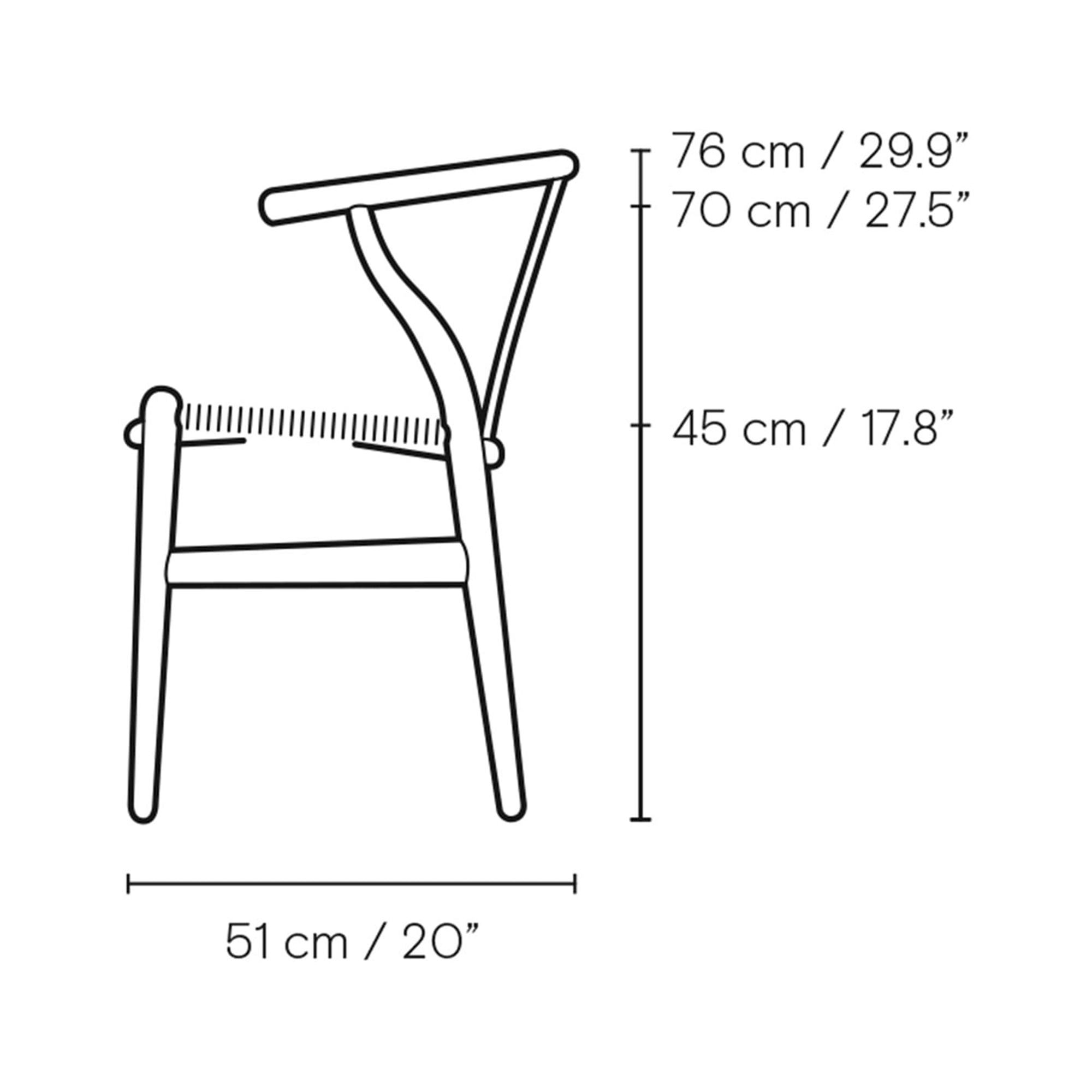 Wishbone chair measurements hotsell