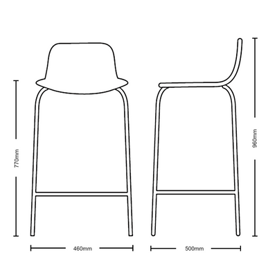 Dimensions for New Design Group Coffee Stool Fully Upholstered High Back