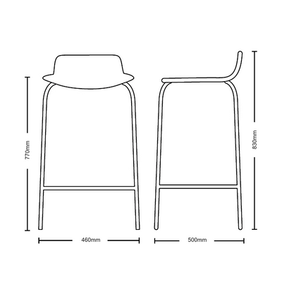 Dimensions for New Design Group Coffee Stool Fully Upholstered Low Back