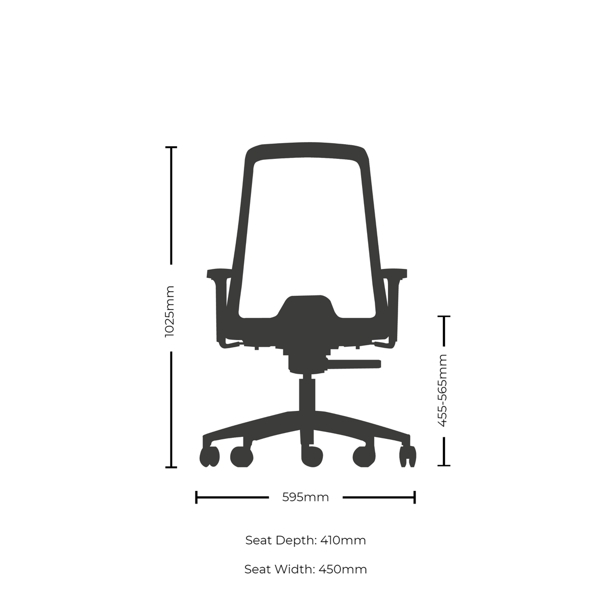 Dimensions for Interstuhl Buddy Conference Office Chair