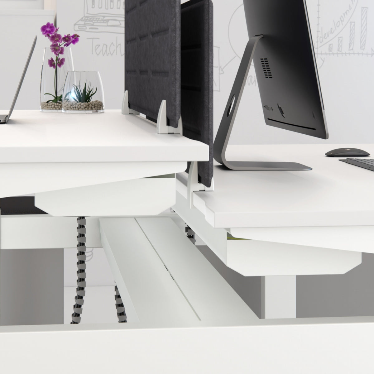 Elite Electric Office Sit Stand Desk Dual Black Base