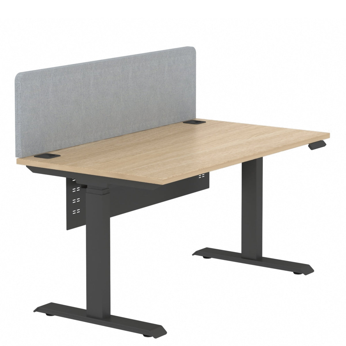 Elite Electric Sit Stand Desk Single Black Base Chester Oak