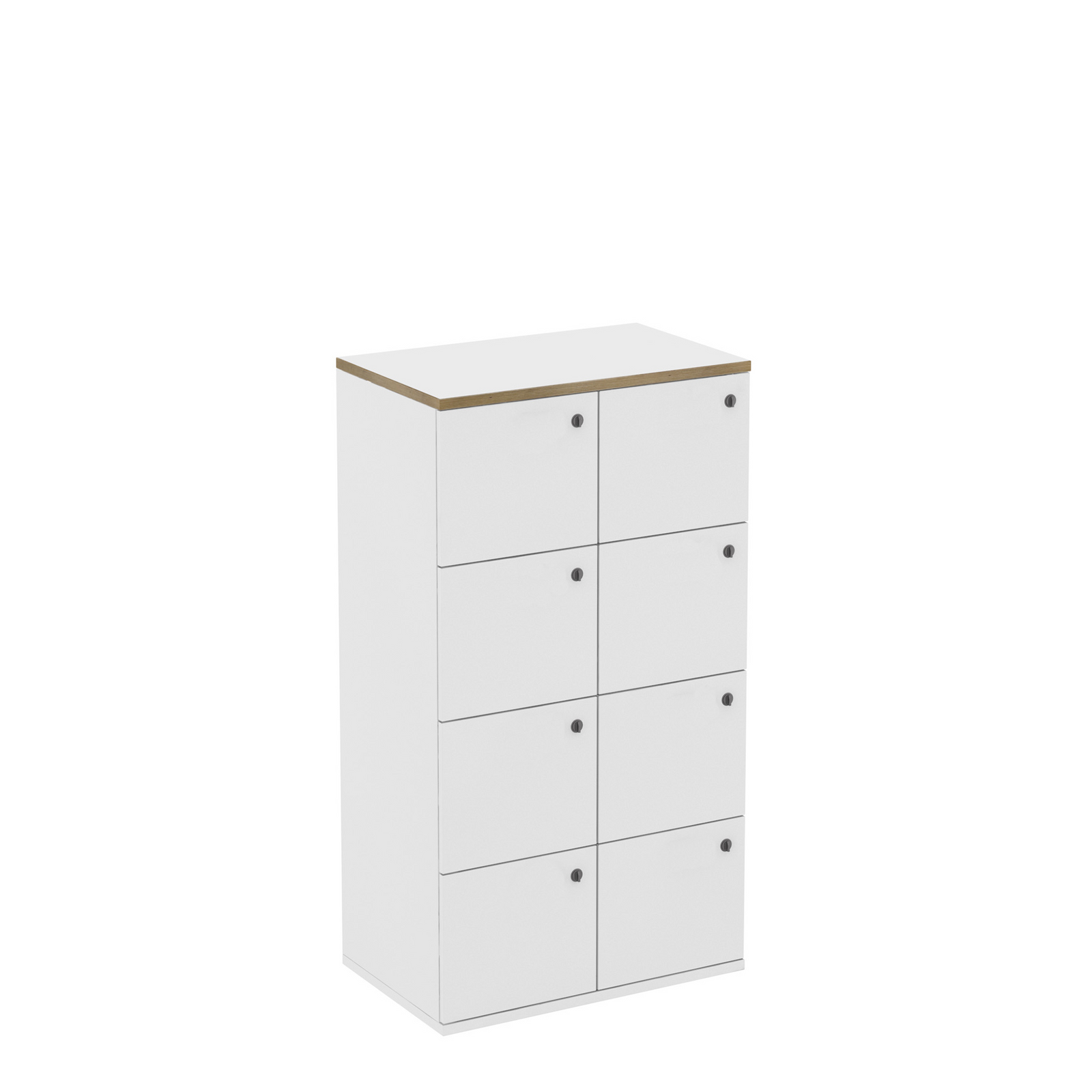8 Door White Office Locker with Plywood Edge