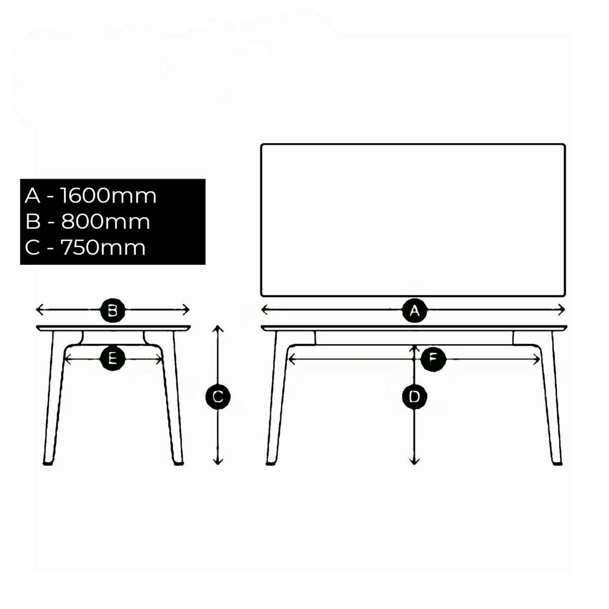 Fold Metal Table 1600x800