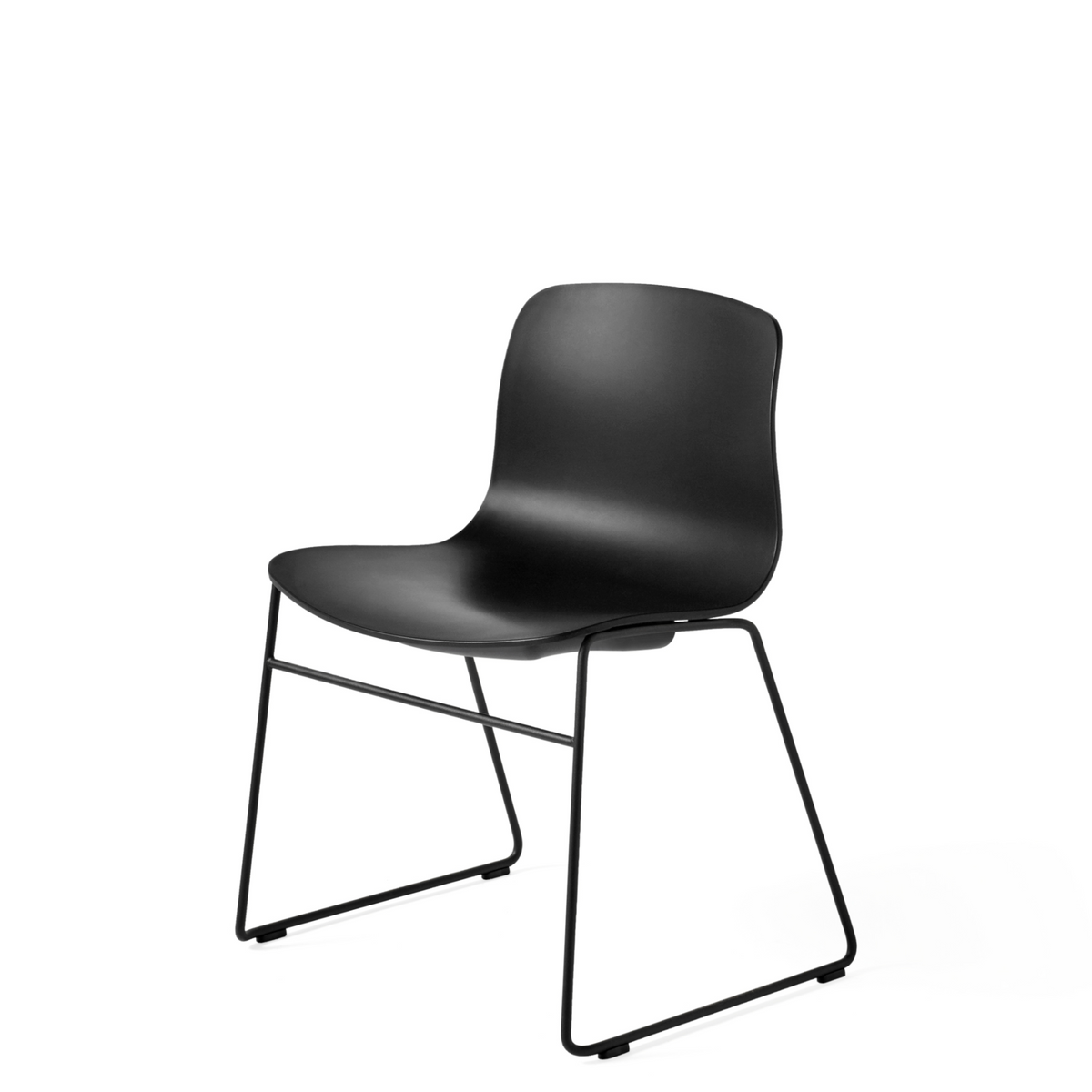 HAY About A Chair AAC 08 Black Stackable Chair with Black Powder Coated Base