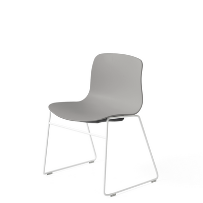 HAY About A Chair AAC 08 Concrete Grey Stackable Chair with White Powder Coated Base
