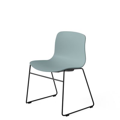 HAY About A Chair AAC 08 Dusty Blue Stackable Chair with Black Powder Coated Base