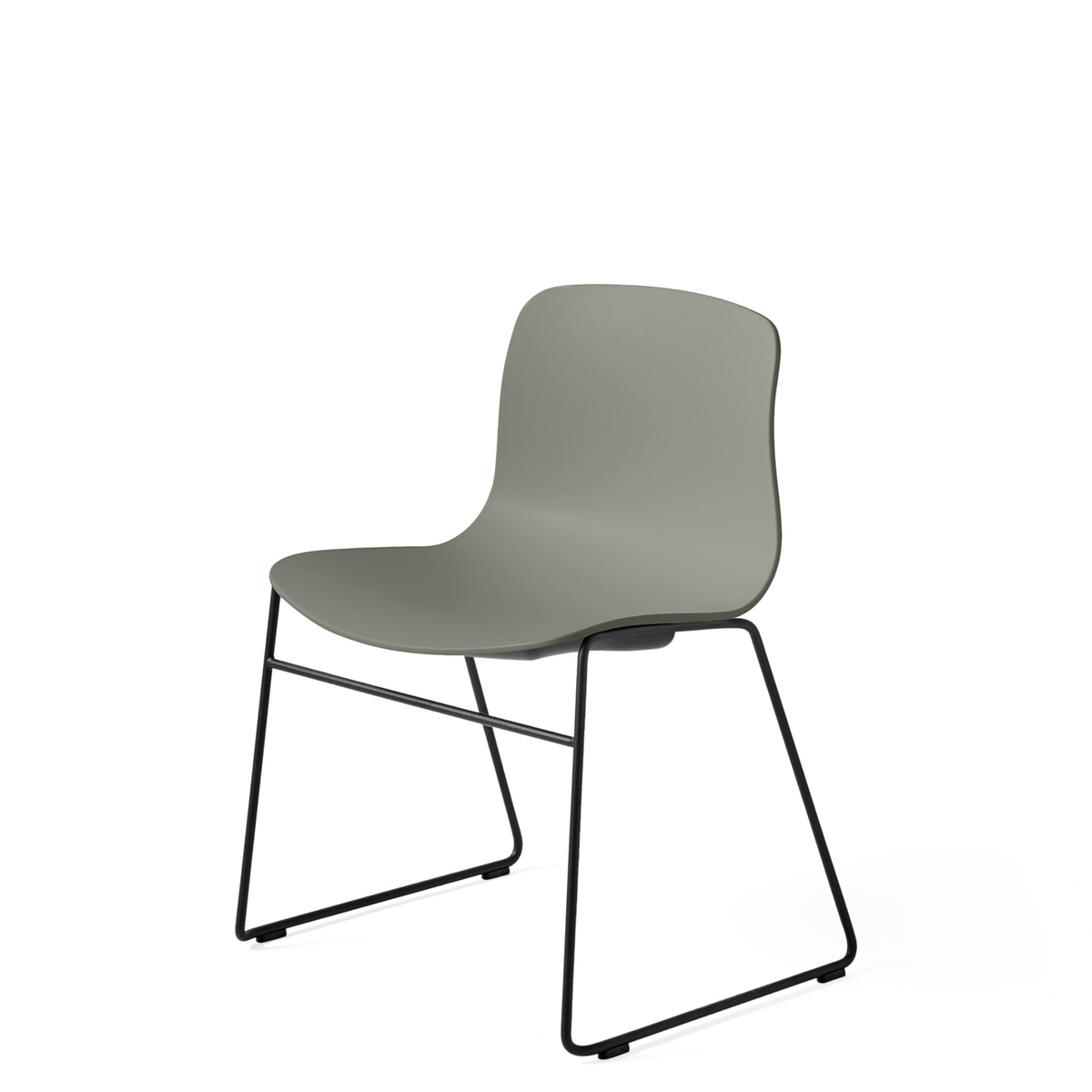 HAY About A Chair AAC 08 Dusty Green Stackable Chair with Black Powder Coated Base