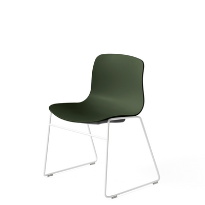 HAY About A Chair AAC 08 Green Stackable Chair with White Powder Coated Base