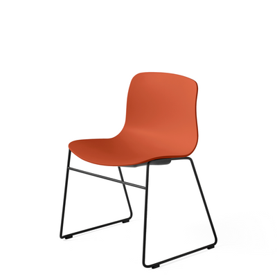 HAY About A Chair AAC 08 Orange Stackable Chair with Black Powder Coated Base