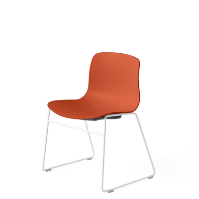 HAY About A Chair AAC 08 Orange Stackable Chair with White Powder Coated Base