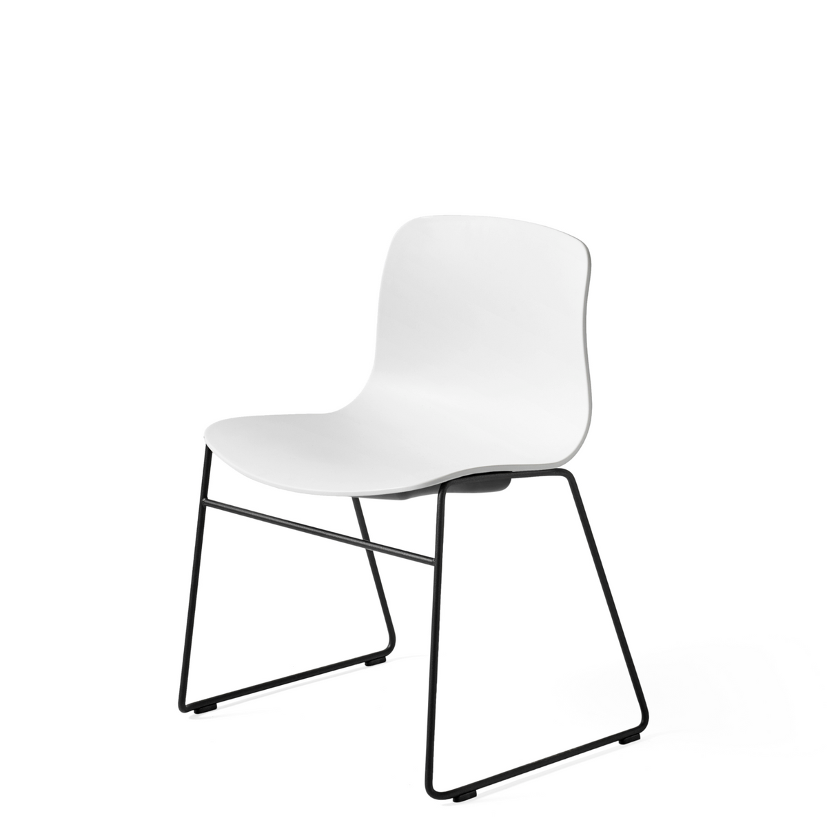 HAY About A Chair AAC 08 White Stackable Chair with Black Powder Coated Base