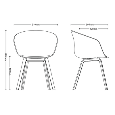 Dimensions for HAY About A Chair AAC22