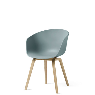 HAY About A Chair AAC22 Dusty Blue with Matt Lacquered Oak Base