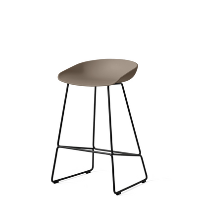 HAY About A Stool AAS38 Khaki with Black Powder Coated Solid Steel Base