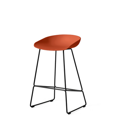 HAY About A Stool AAS38 Orange with Black Powder Coated Solid Steel Base