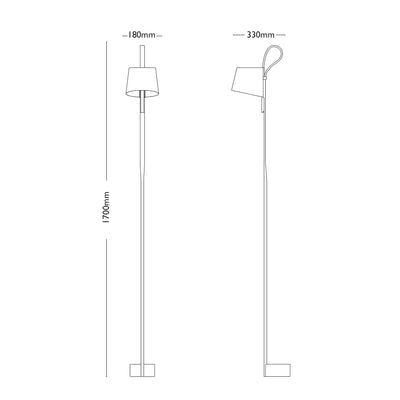 Dimensions for HAY Office Rope Trick Floor Lamp