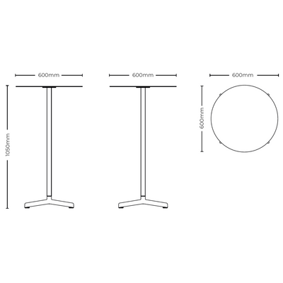 Dimensions for HAY Outdoor Neu Table