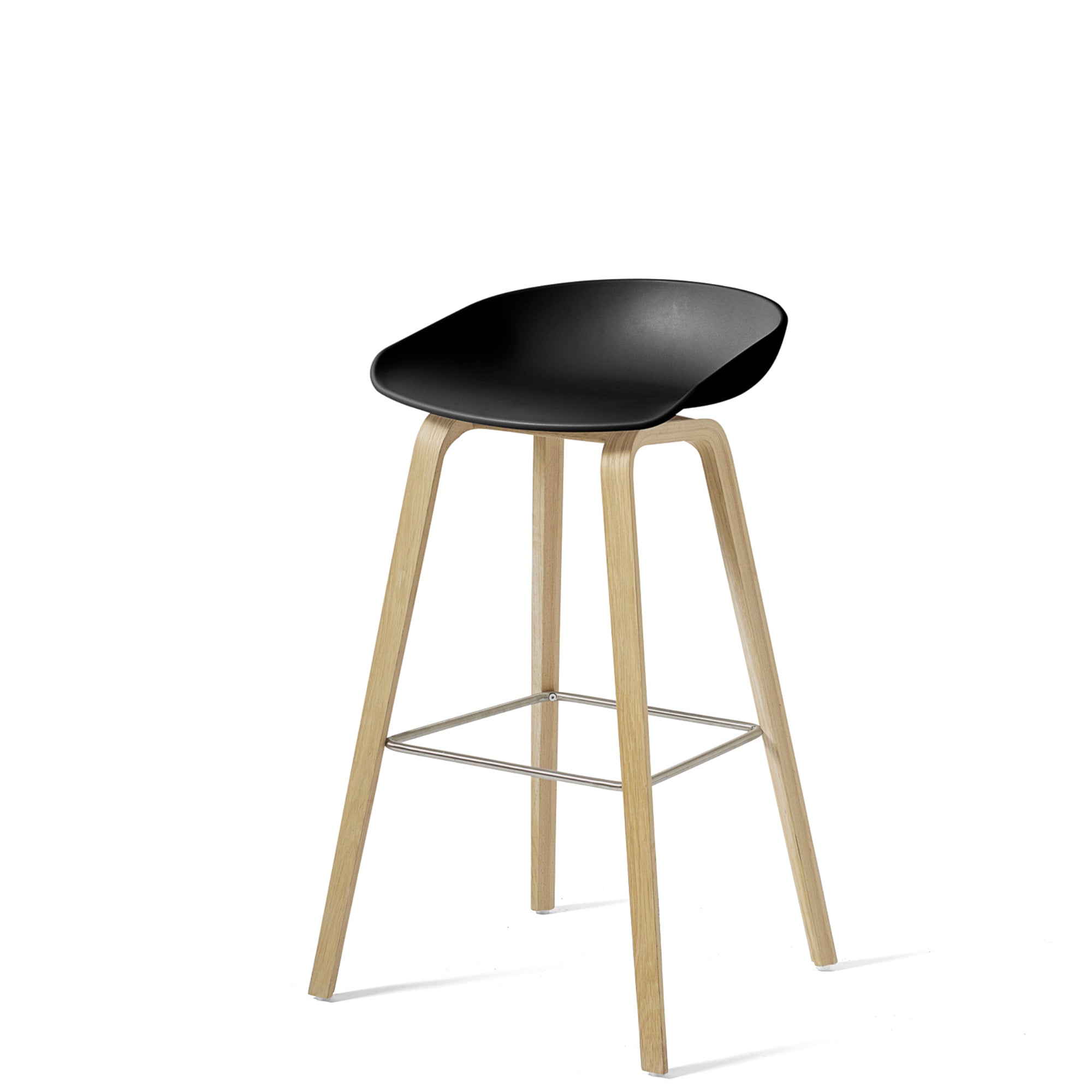 HAY About A Stool AAS32 850mm Black Matt Lacquered Oak Base 