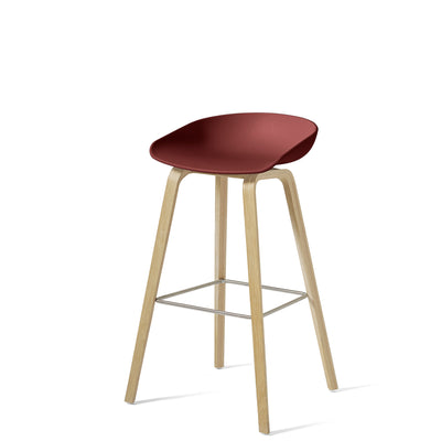 HAY About A Stool AAS32 850mm Brick Matt Lacquered Oak Base