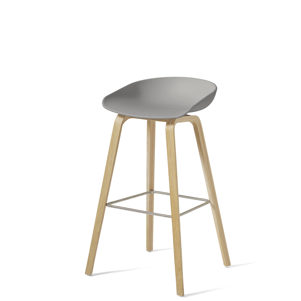 HAY About A Stool AAS32 850mm Concrete Grey Matt Lacquered Oak Base