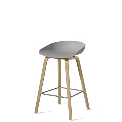 HAY About A Stool AAS32 750mm Concrete Grey with Matt Lacquered Oak Base