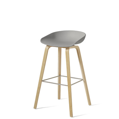 HAY About A Stool AAS32 850mm Concrete Grey Matt Lacquered Oak Base