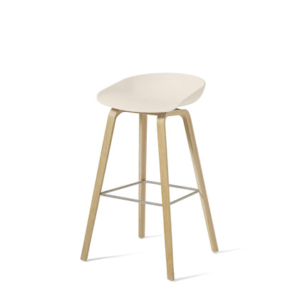 HAY About A Stool AAS32 850mm Cream White Matt Lacquered Oak Base