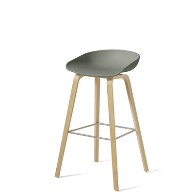 HAY About A Stool AAS32 850mm Dusty Green Matt Lacquered Oak Base