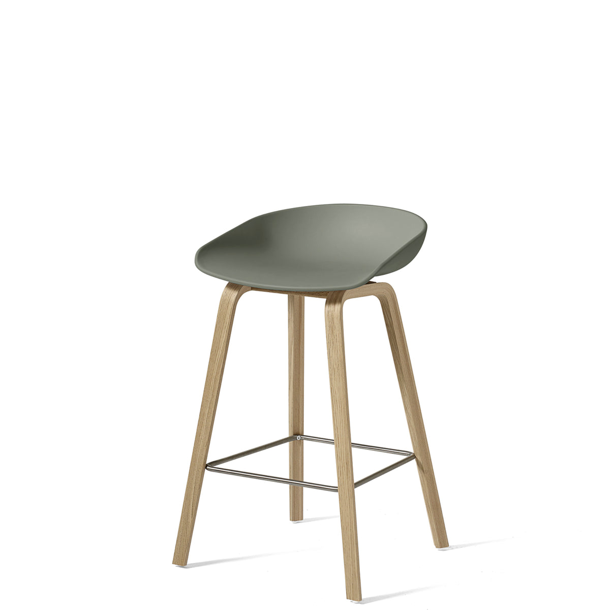 HAY About A Stool AAS32 750mm Dusty Green with Matt Lacquered Oak Base