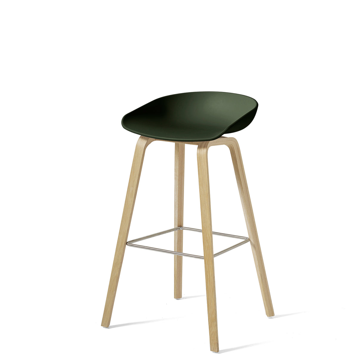 HAY About A Stool AAS32 850mm Green Matt Lacquered Oak Base